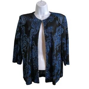 Alex Evenings Women's Paisley Cardigan‎ Size L Dressy Formal Special Occasions